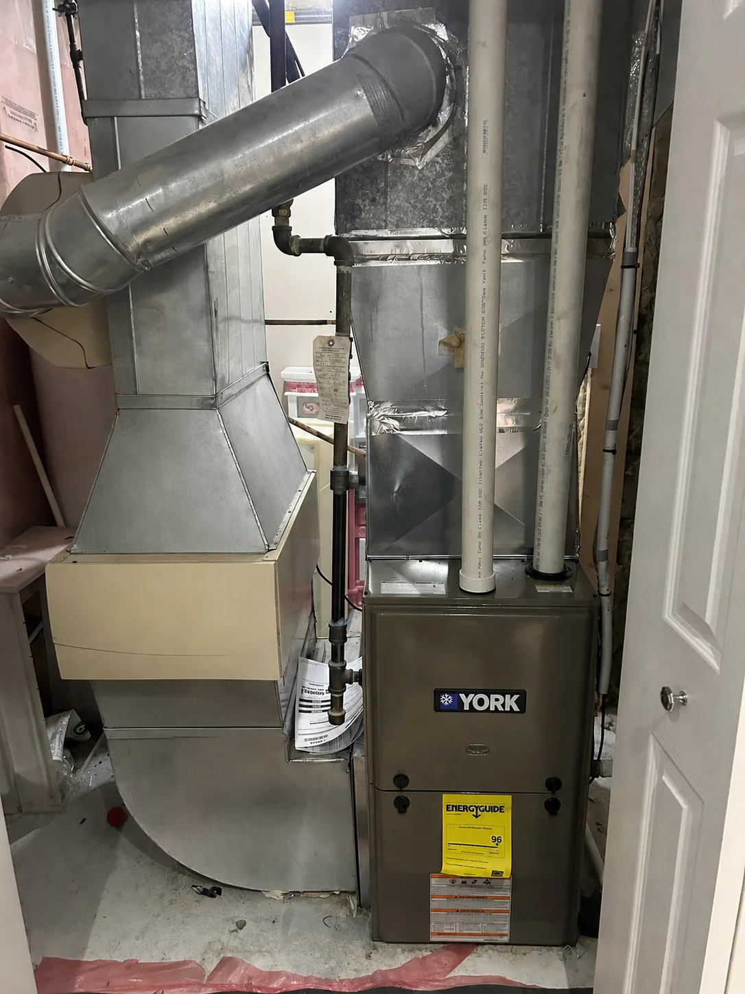 York residential furnace and sheet-metal return duct